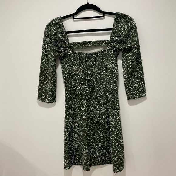Leith xxs hunter green and polka dot dress - Picture 3 of 4
